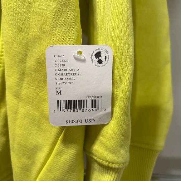 NWT Free People Margarita Hoodie Chartreuse Oversized Pullover – Women’s M - Picture 6 of 13